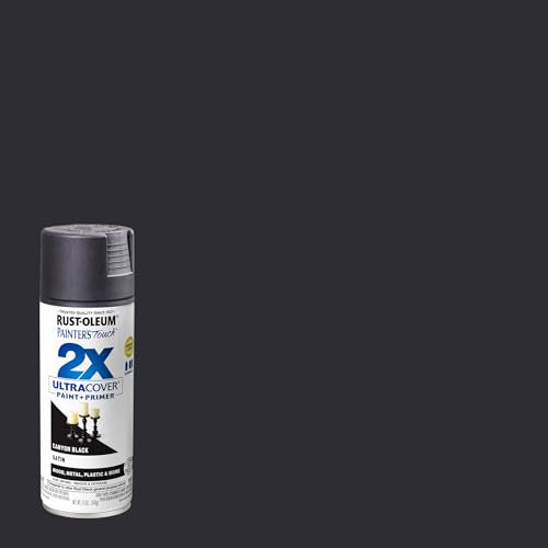 Rust-Oleum 346951 Painter's Touch 2X Ultra Cover Spray Paint, 12 oz, Satin Canyon Black (Pack of 4) - color: Satin Canyon Black, size: 12 Ounce (Pack of 4)