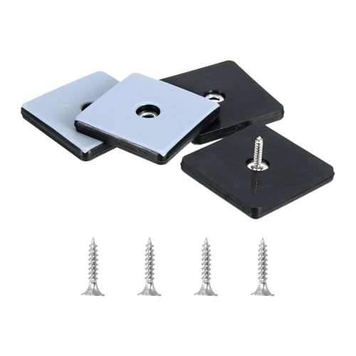 uxcell 4 Pcs Furniture Slider Pads, 2x2 Inch(50x50mm) PTFE Square Screw-on Furniture Glides Sliders with Screw, Chair Leg Floor Protectors for Carpet Hardwood Floors, Blue - size: 50x50mm