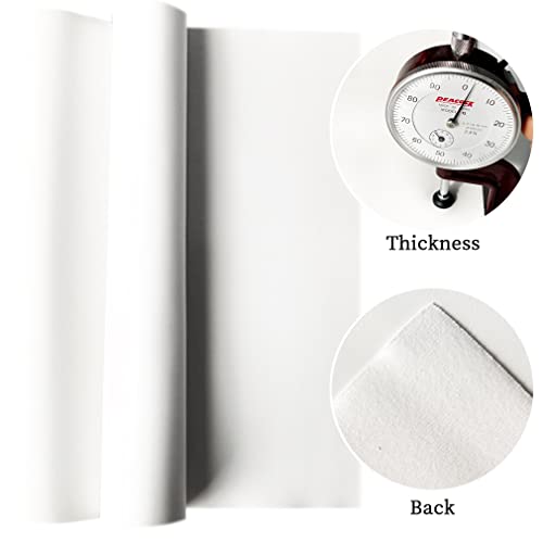 XHT Smooth White Faux Leather Roll 11.8"x53" Soft Plain Synthetic Upholstery Crafts Fabric for DIY Leather Furniture Chair Tray Mat - color: White