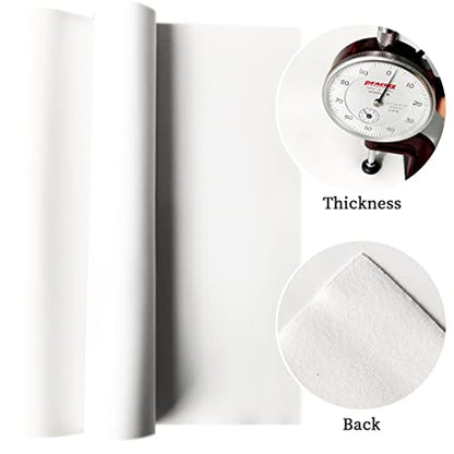 XHT Smooth White Faux Leather Roll 11.8"x53" Soft Plain Synthetic Upholstery Crafts Fabric for DIY Leather Furniture Chair Tray Mat - color: White