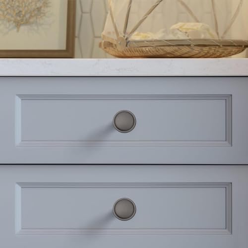 Soft-Touch Gray Solid Zinc Alloy Cabinet Knob 4 Pack Round Knurled Cabinet Handle Hardware Drawer Pulls (4, Soft-Touch Gray) - color: Soft-Touch Gray