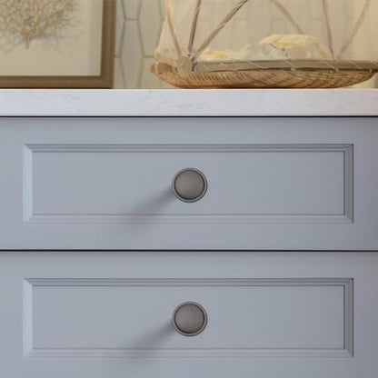 Soft-Touch Gray Solid Zinc Alloy Cabinet Knob 4 Pack Round Knurled Cabinet Handle Hardware Drawer Pulls (4, Soft-Touch Gray) - color: Soft-Touch Gray