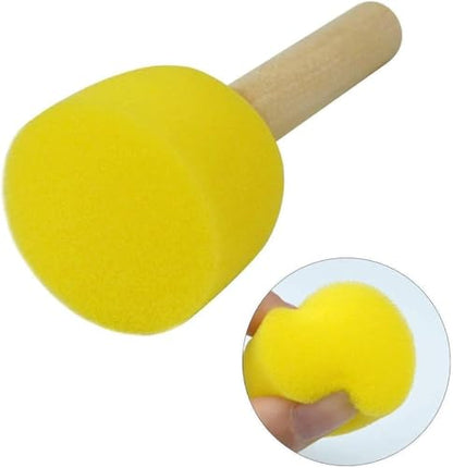WAFJAMF 30Pcs Round Sponge Brush Set 4 Sizes DIY Painting Tools Yellow