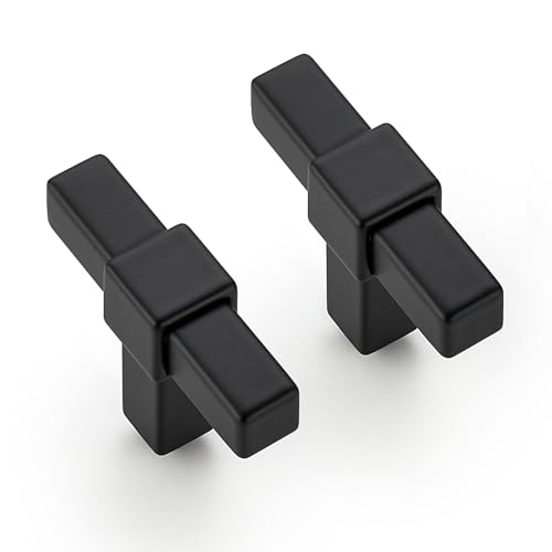 HOME EDIT 10 Pack Matte Black Cabinet Knobs 2 Inch Black Drawer Knobs - color: Black square
