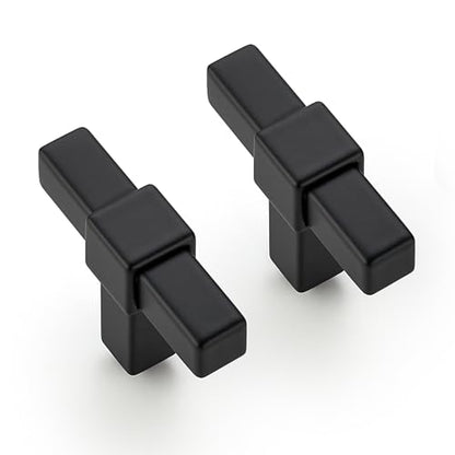 HOME EDIT 10 Pack Matte Black Cabinet Knobs 2 Inch Black Drawer Knobs - color: Black square