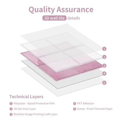 4 Sheets Blush Pink 6"x6" Peel and Stick Subway Tile Backsplash - color: Blush Pink, size: 4 Pcs 6" x 6" x 0.05"