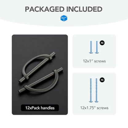 HOME EDIT Pearl Grey Cabinet Pulls Curved, 5 Inch/128 mm, 10 Pack - color: Pearl Grey, size: 5 Inch Hole Center