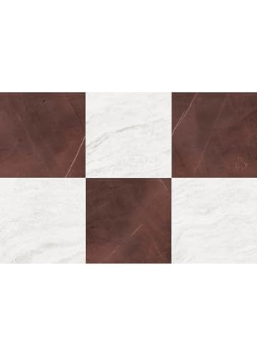 FloorPops x Chris Loves Julia Bonneville Oxblood Peel and Stick Floor Tiles, FP6333 - color: Red