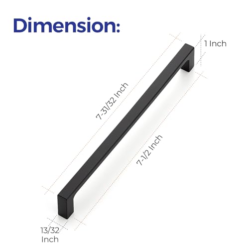 Ravinte Matte Black Kitchen Cabinet Handles 7-1/2 Inch Pulls 35 Pack - color: Matte Black, size: 7-1/2 Inches Hole Center