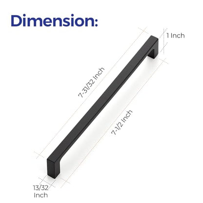Ravinte Matte Black Kitchen Cabinet Handles 7-1/2 Inch Pulls 35 Pack - color: Matte Black, size: 7-1/2 Inches Hole Center