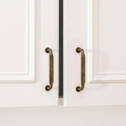 Goldenwarm 10 Pack 3 Inch Antique Brass Cabinet Pulls Retro Drawer Pulls - color: Antique Brass, size: 3 Inch Hole Center