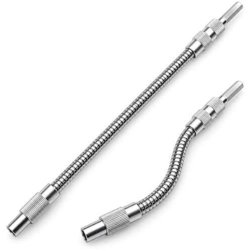 Guyuyii Flexible Drill Bit Extension, 360° Bendable Shaft for Tight Spaces - color: 2pcs