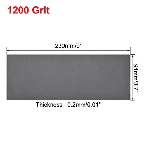 uxcell 1200 Grits Sanding Sheets 9-inch x 3.6-inch Wet Dry Silicon Carbide Sandpaper for Wood Furniture Metal Polishing 5pcs - style: 1200 Grit