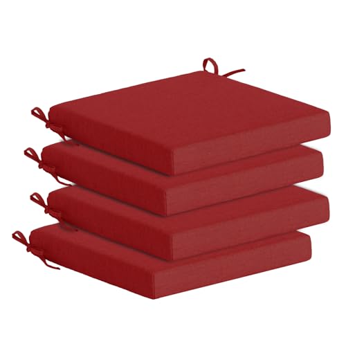 Goodgoods 18x18 Outdoor Chair Cushions Set of 4, 35D Foam, Chili - color: Chili, size: 18.5"x18.5" 4pcs