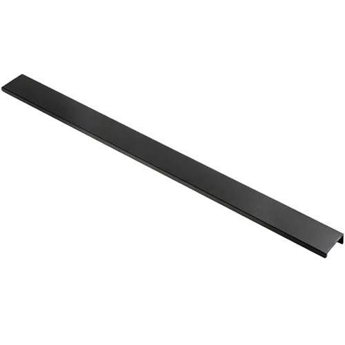 15.75 Inch Finger Pull 6Pcs, 12.6 Inch Hole Centers, Aluminum Alloy, Black - color: Black, size: 400mm/15.7", style: Straight Edge