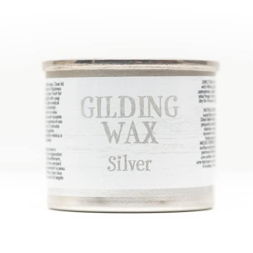 Dixie Belle Gilding Wax - Oil-Based Metallic Luxury Luster for Sheen, Shimmer on DIY Projects - Detail Enhancer for Furniture, Hardware, Wood - color: Silver