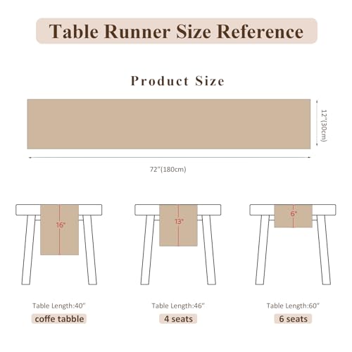 Burlap Boho Table Runner Macrame Brown 72in Farmhouse Woven Runner - color: Brown, size: 12'' x 72''
