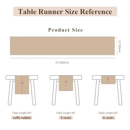 Burlap Boho Table Runner Macrame Brown 72in Farmhouse Woven Runner - color: Brown, size: 12'' x 72''
