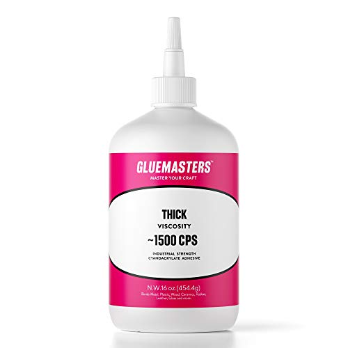 Pro Line - 16 OZ - Professional Grade Cyanoacrylate (CA) Super Glue by Glue Masters - Thick 1500 CPS Viscosity Adhesive for Woodworking, Scale Modeling, Fabrication, 3D Printing and More - style: 16OZ 1500 CPS THICK