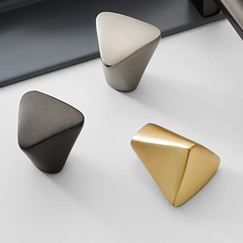 6 Pieces Gold Triangle Cabinet Knob, Brass Dresser Drawer Knobs - size: 6 Pack