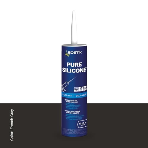 BOSTIK Pure Silicone French Gray 10.1oz Silicone Caulk & - 1 Cartridge - color: French Gray