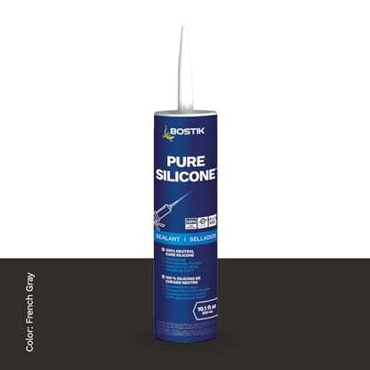 BOSTIK Pure Silicone French Gray 10.1oz Silicone Caulk & - 1 Cartridge - color: French Gray