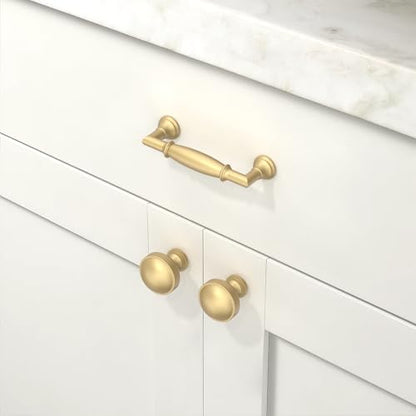 10 Pack Brushed Gold Cabinet Pulls 3 Inch(76mm) Kitchen Cabinet Handles Cabinet Hardware for Drawer Pulls - color: Brushed Gold, size: 3" Hole Center