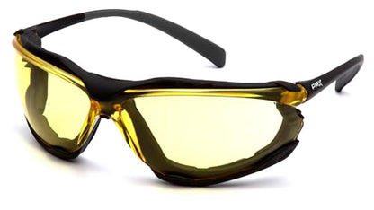 Pyramex Proximity Safety Glasses Eye Protection, Amber H2X Anti-Fog - color: Amber H2x Anti-fog Lens/ Black Frame
