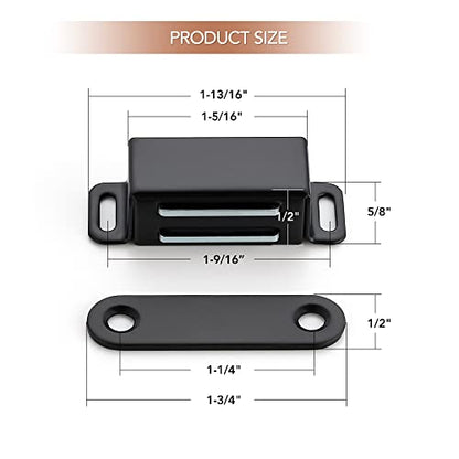 Ravinte Matte Black Magnetic Door Catch, Black Cabinet Magnets 4 Pack - color: Matte Black