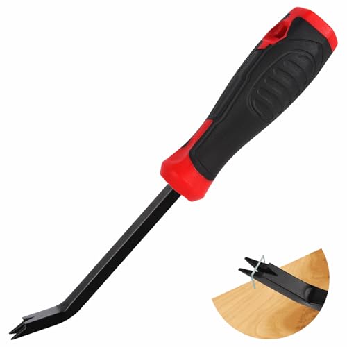 Heavy Duty Staple Remover Tool Upholstery Stapler Puller Lifter Staple Extractor Tack Puller for Removing Staples for Carpets Wood Flooring Furniture (Black-Red) - color: Black and Red