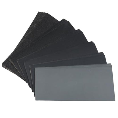 60 Pcs 9x3.6 Inch 6 Grit Mixed Packing Wet and Dry Sandpaper Sheets, Woodworking Furniture/Automobiles/Metal/Lacquer Polishing Sanding Sheets, 80/150/320/600/1000/1500 Grit - style: Mix 80-1500 Grit