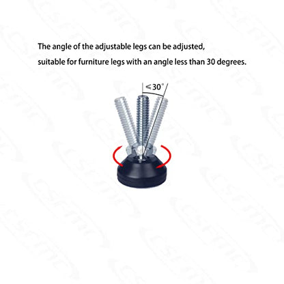 Furniture Leveler Swivel Feet PTFE(Teflon) Bottom(25mm Base),Threaded Shank(1/4-20) Adjustment Pads,Table/Chair/Cabinet/Sofa Medium Legs Leveling,Nuts Installation and Floor Protection(16 Pack) - size: 16 Pack,25mm Base 1/4-20