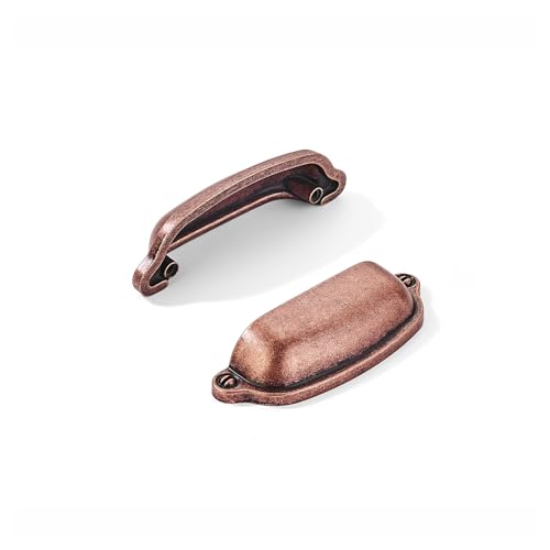 khtumeware 10 Pack Antique Copper Cup Pulls 3 Inch Center to Center - Cabinet & Drawer Handles for Kitchen Hardware - color: Antique Copper, size: 3"(76mm) Hole Center