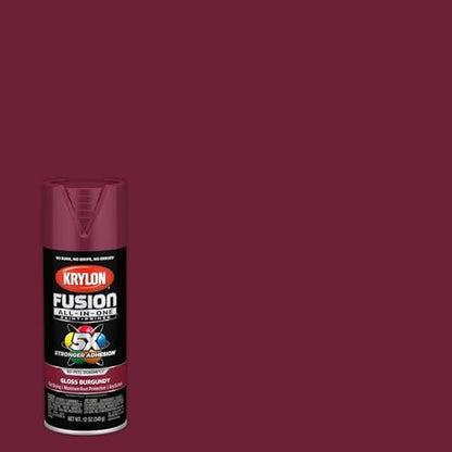 Krylon Rust Preventative Spray Paint, Burgundy, Gloss, Solvent, 12 oz K02704007-1 Each - color: Burgundy, size: 1 Count (Pack of 1), style: Gloss