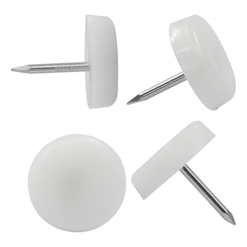 Zorfeter 50pcs 18mm White Nail in Furniture Glides - size: 18mm
