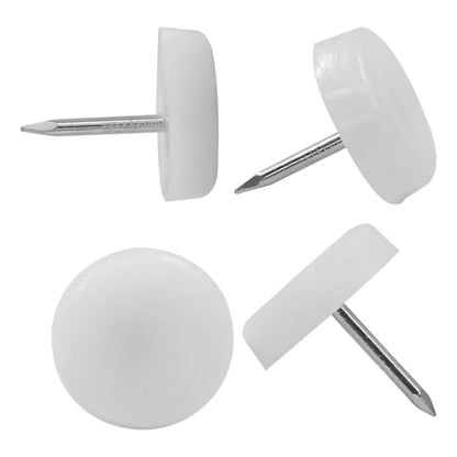 Zorfeter 50pcs 18mm White Nail in Furniture Glides - size: 18mm