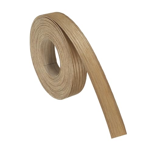 uxcell 3/4 Inch x 26ft Wood Veneer Edge Banding, Pre-Glued Flexible Ash Edging Strips, Iron on with Hot Melt Adhesive Wood Tape for Cabinet Repair and Furniture Restoration - size: 3/4 Inch x 26ft