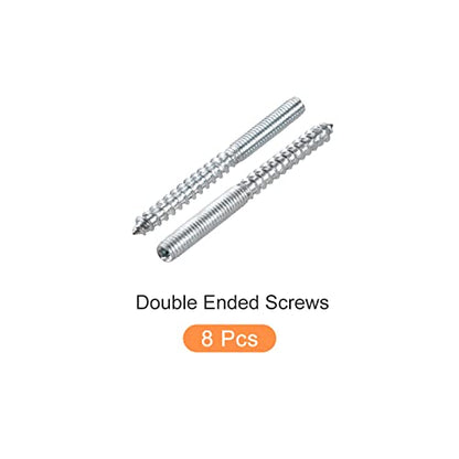 METALLIXITY Double Ended Screws (M6x70mm) 8pcs, Hanger Bolts Carbon Steel Self-Tapping Double Sided Screws - for Home Repairs - size: M6x70mm