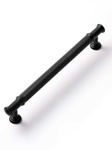 5 Pack Black Cabinet Pulls 6.3" Hole Center Matte Black Handles Drawer Pulls Closet Bathroom Vanity Dresser Hardware Zinc Alloy - color: Black, size: 6.3"(160mm) Hole Centers