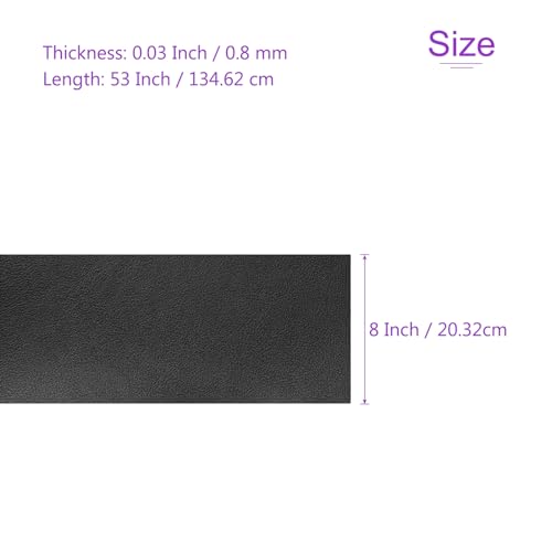 DMiotech 1 Pack 8 Inch x 53 Inch Faux Leather Sheet Furniture Cover Fabric Skin Black PU Leather Roll for Handmade DIY Craft Projects - color: Black, size: 8 Inch x 53 Inch