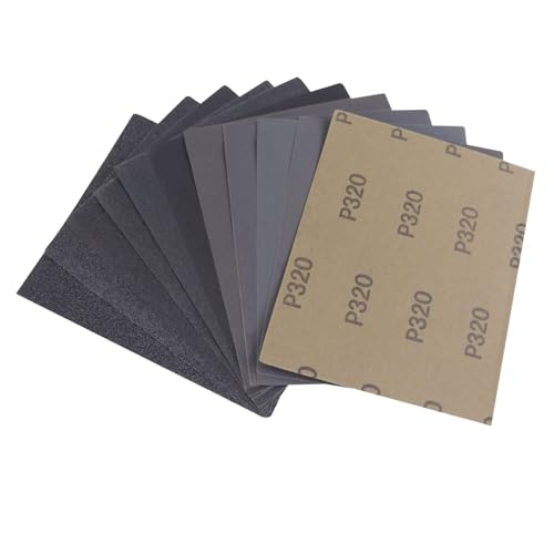 MAXMAN 1/4 Sheet Sandpaper,4.5"x5.5" 60-1000 Grit Silicone Carbide,for Wood - style: Variety Pack