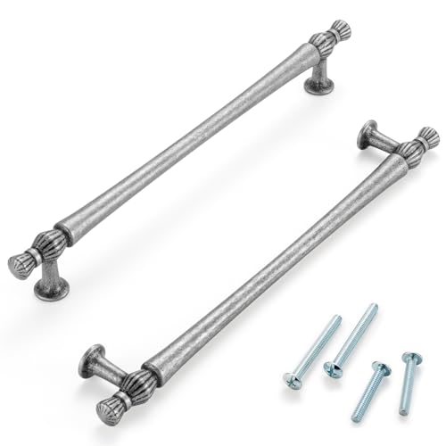 7-1/2 Inch Antique Iron Cabinet Pulls 5 Pack French Style P2408 - color: Antique Iron, size: 7-1/2" Hole Centers-5 Pcs