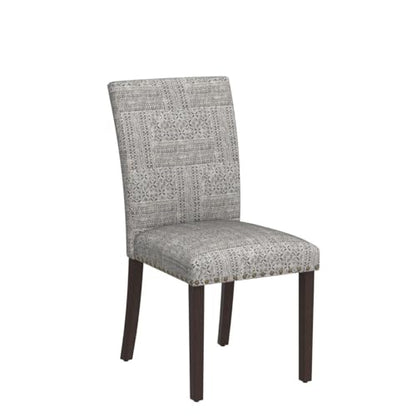 COLAMY Upholstered Parsons Dining Chairs Set of 4, Fabric Dining Room Kitchen Side Chair with Nailhead Trim and Wood Legs - Boho - color: F-boho, size: Set of 4