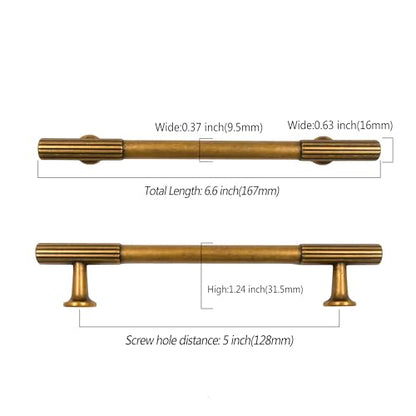 Asidrama 10 Pack 5 inch Antique Brass Kitchen Cabinet Handles - color: Antique Brass, size: 5" Hole Center