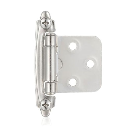 Brushed Nickel Cabinet Hinges, 1/2” Overlay, 4 Pack - color: Brushed Nickel, size: 1/2 Inch Overlay