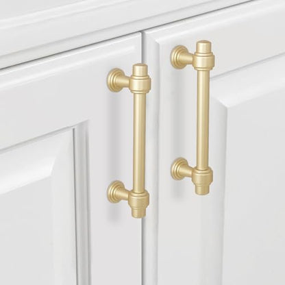 10 Pack Brushed Gold Cabinet Pulls 3-3/4 Inch(96mm) Hole Center Drawer Pulls Cabinet Hardware Kitchen Cabinet Handles for Bathroom Dresser Pulls - color: Brushed Gold, size: 3.75" Hole Center（96mm）