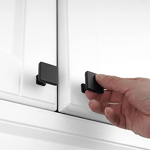 KOOFIZO 10 Pack Matte Black Cabinet Knobs, Square Single Hole Pulls K08 - color: Black, size: Knob 1 - 10Pcs