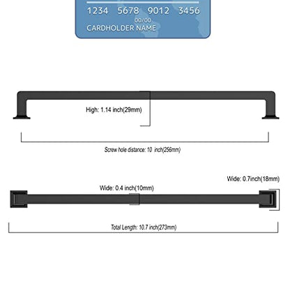 9BUILD 10 Pack 10 Inch Matte Black Cabinet Handles,Kitchen Hardware - color: Matte Black, size: 10"/256MM Hole Center