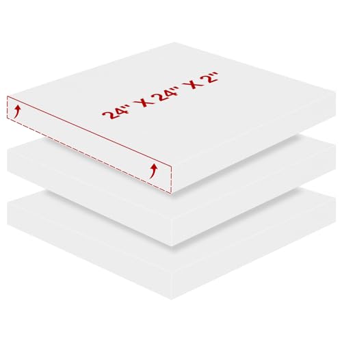 High Density Upholstery Foam 2" X 24" X 24", 3PCS Couch Cushion Replacement - size: 2" X 24" X 24"