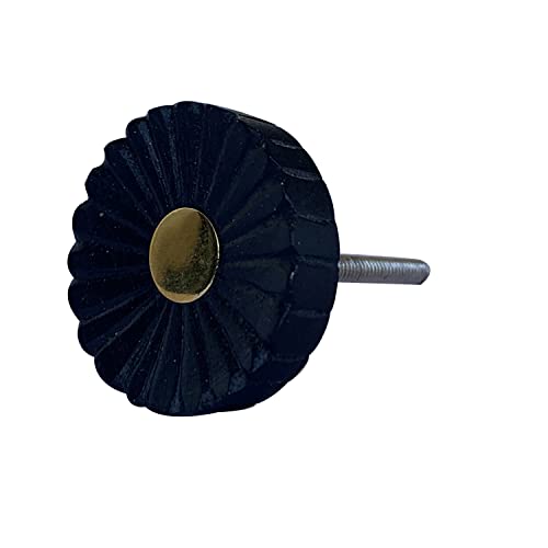 Perilla Home Set of 6 Wooden Cabinet & Drawer Knobs - Decorative Siena Knobs for Dresser, Kitchen & Room Hardware - Blue - style: Siena Blue